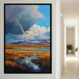 Rainbow Over Highland Moorland - NicheCanvas