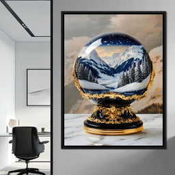 Majestic Alpine Nocturne Winter Globe - NicheCanvas