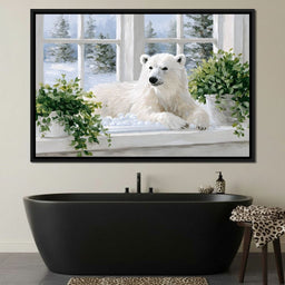 Polar Bear Winter Window Nook - NicheCanvas