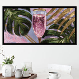 Pink Fizz Gold Palm Soiree - NicheCanvas
