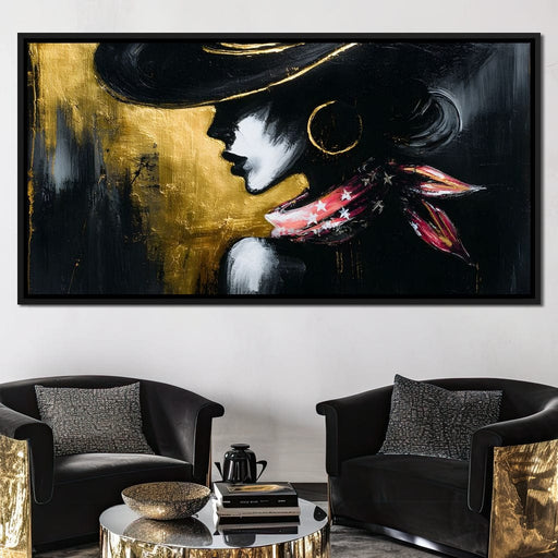 Golden Silhouette Starlit Elegance Canvas Print