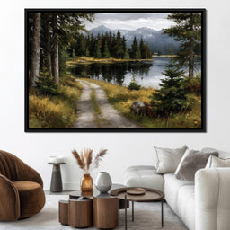 Alpine Lake Forest Pathway - NicheCanvas