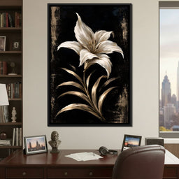 Gilded Petals Upon Nightfall - NicheCanvas