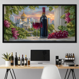 Gilded Reflections Vineyard Balcony - NicheCanvas