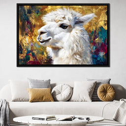 Golden Llama Portrait Glow - Neal Hackett - NicheCanvas