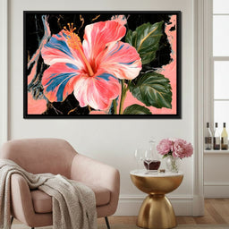 Fossilized Petals Upon Dark Stone - NicheCanvas