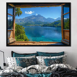 Lakeside Serenity Vista - NicheCanvas