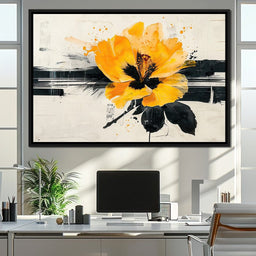 Golden Petal Contrast - NicheCanvas