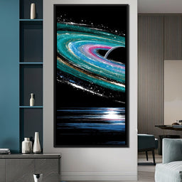 Celestial Saturn Swirl Odyssey - NicheCanvas