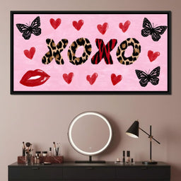 Wild Love XOXO Leopard Hearts - NicheCanvas