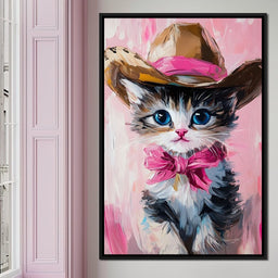 Cowboy Kitten Pink Bow Charm - NicheCanvas