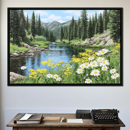 Alpine River Wildflower Glow - NicheCanvas
