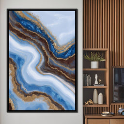 Blue Geode Gold River Flow - NicheCanvas