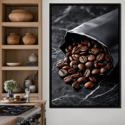 Dark Roast Coffee Bean Spill - NicheCanvas