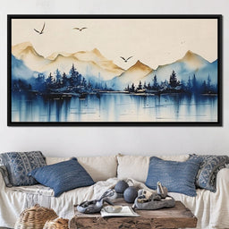 Calm Mountain Lake Sunrise - NicheCanvas