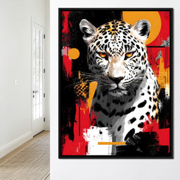 Golden Sun Leopard Stare - NicheCanvas