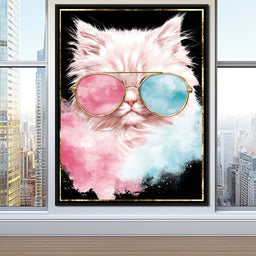 Cool Cat Sunglasses Portrait - NicheCanvas