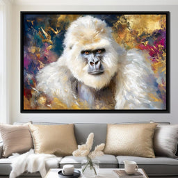 Majestic White Gorilla Portrait - Neal Hackett - NicheCanvas