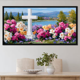 Garden Reverie by the Lake - NicheCanvas