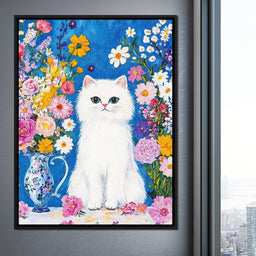 Floral Harmony Kitty - NicheCanvas