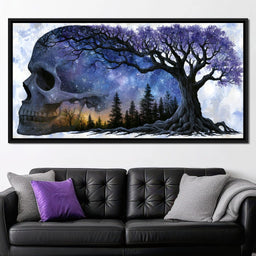 Where Cosmic Night Meets Forest Roots - NicheCanvas