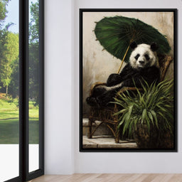 Panda Garden Parasol Calmness - NicheCanvas