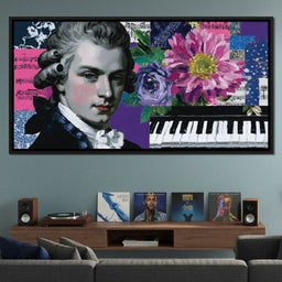 Classical Piano Pink Flowers - NicheCanvas