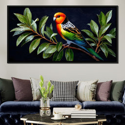 Vibrant Parrot in Leafy Haven - NicheCanvas