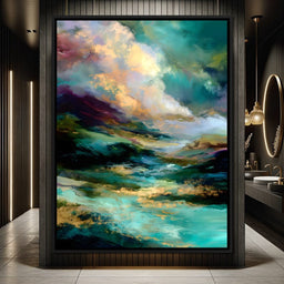 Aurora Tides of Golden Drift - NicheCanvas