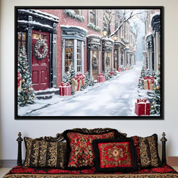 Snowy Carol Lane Holiday Cheer - NicheCanvas