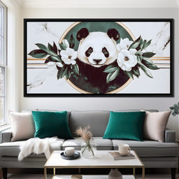 Panda Reverie Floral Embrace - NicheCanvas