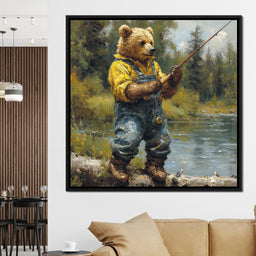 Bear Fishing - NicheCanvas