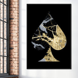 Golden Spade Deco Map - NicheCanvas