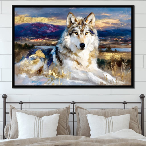 Golden Wolf Mountain Vista Canvas Print