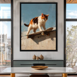 Calico Cat Skateboard Ride - NicheCanvas