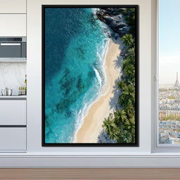 Tropical Cove Aerial Shoreline - NicheCanvas