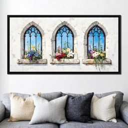 Floral Elegance Through Arches - NicheCanvas