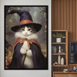 Enchanted Autumn Wizard Cat - NicheCanvas