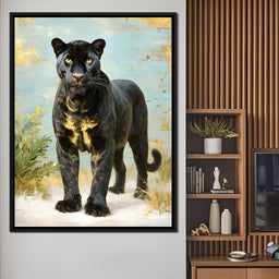 Golden Eye Panther Stately Stance - NicheCanvas