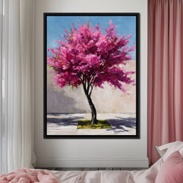 Fuchsia Blossom Tree Courtyard - NicheCanvas
