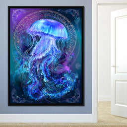 Glowing Jellyfish Ocean Ballet - NicheCanvas