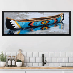 Reflections of a Painted Canoe - NicheCanvas