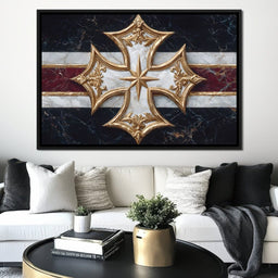 Golden Heritage Cross Emblem - NicheCanvas