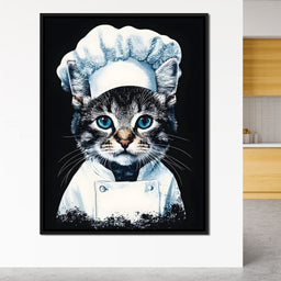 Chef Feline in Snowy Whites - NicheCanvas