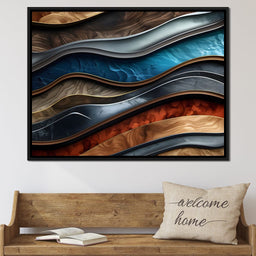 Colorful Wooden Waves 002 - Johanjjf - NicheCanvas