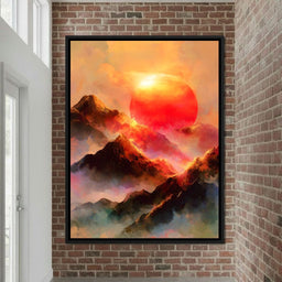 Radiant Dawn Over Ignited Peaks - NicheCanvas