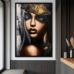 Golden Dreams Portrait Elegance - NicheCanvas
