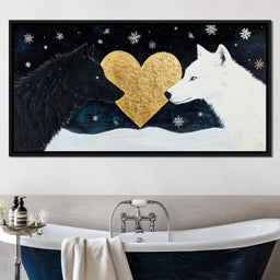 Golden Heart Winter Wolves- - NicheCanvas