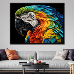 The Ribbon Feather Macaw - TooplesArt - NicheCanvas