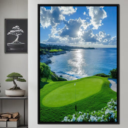 Oceanfront Green Serenity - NicheCanvas